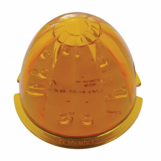 Fog Light Cover With 17 Amber LED Hi/Lo Watermelon Light & Visor For 2007-17 KW T660- Passenger -Amber Lens
