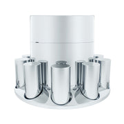 Chrome Plastic Extra Tall Flat Top Rear Axle Cover With 33mm Thread-On Tall Cylinder Nut Covers