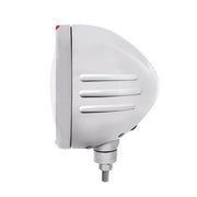 Stainless Steel Bullet Embossed Stripe Headlight 11 LED Bulb & Dual Mode LED Signal-Amber Lens