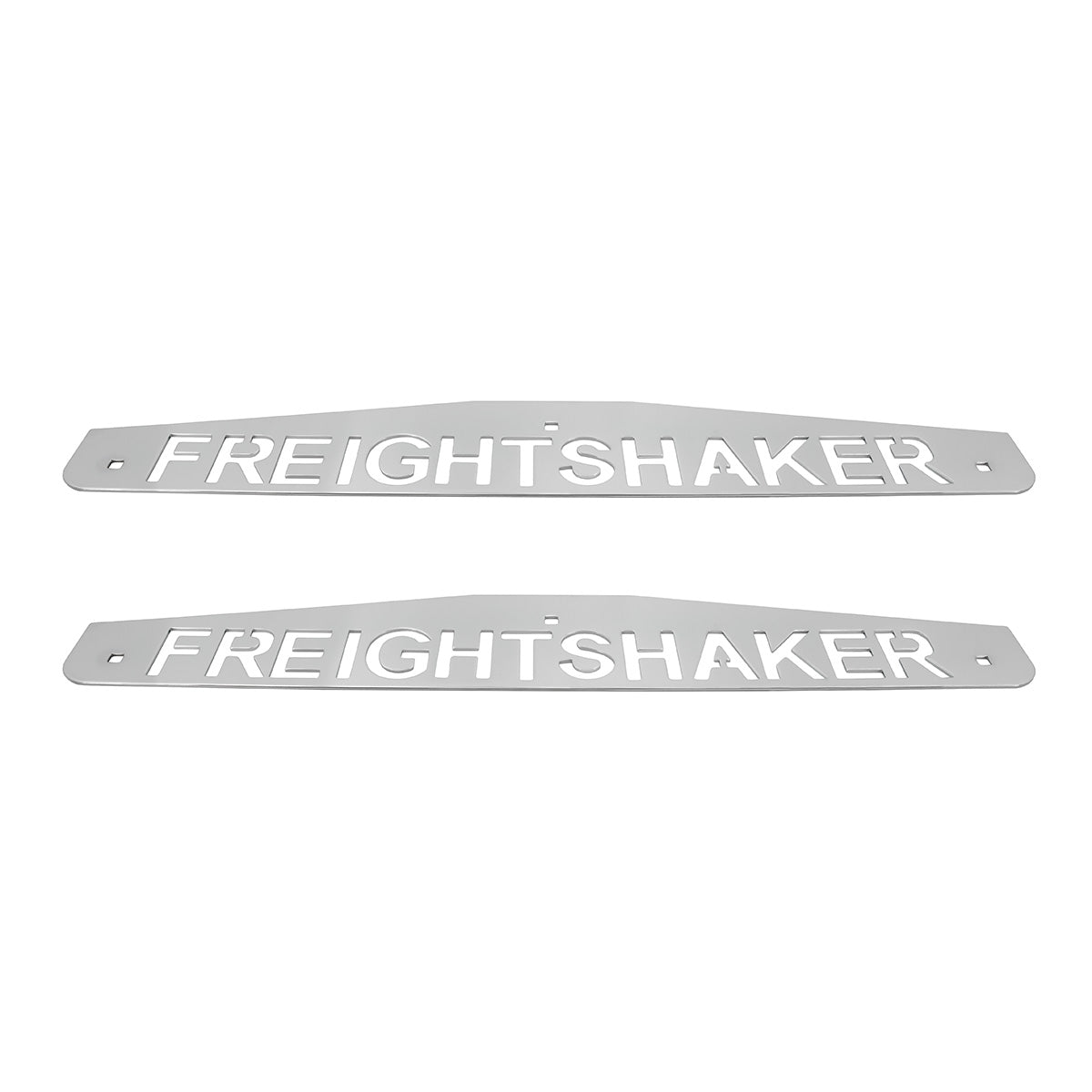 4" X 24" Chrome Freightshaker Bottom Mud Flap Plate - Bolt Thru (Card of 2)