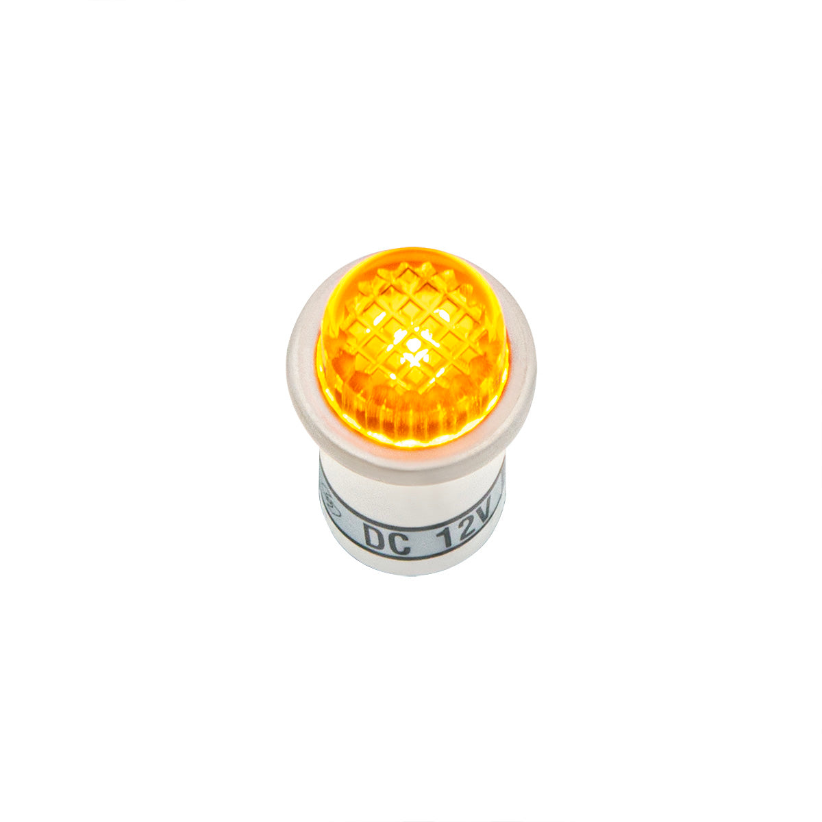 16 Amp 12V Amber Warning Light w/ 1/2" Panel Mount and Leads 1 Pc.
