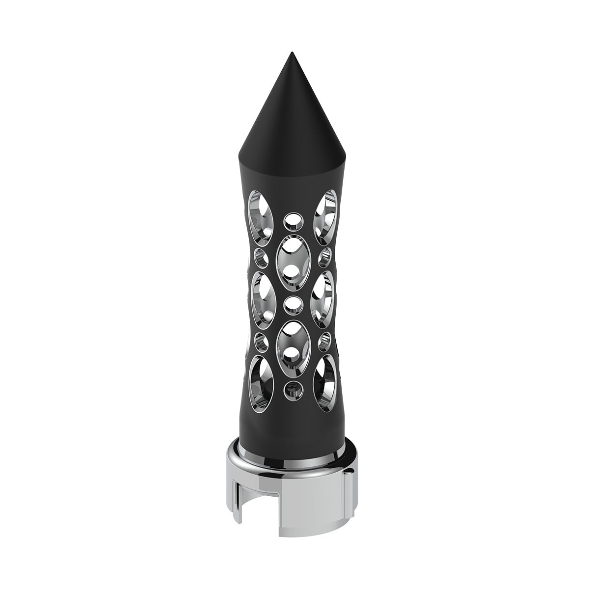 Thread-On Daytona Style Spike Gearshift Knob With LED 13/15/18 Speed Adapter - Black/Amber LED