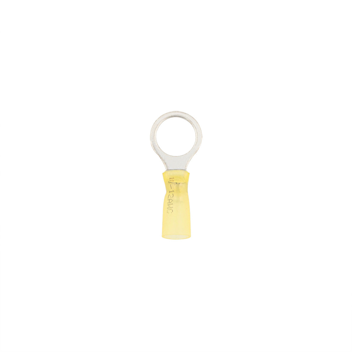 12-10 AWG 1/2" Stud CS Heat Shrink Ring Terminal - Yellow (4-Pack)
