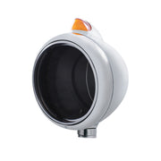 Stainless Steel Guide 682-C Headlight No Bulb & Original Style LED Signal-Amber Lens