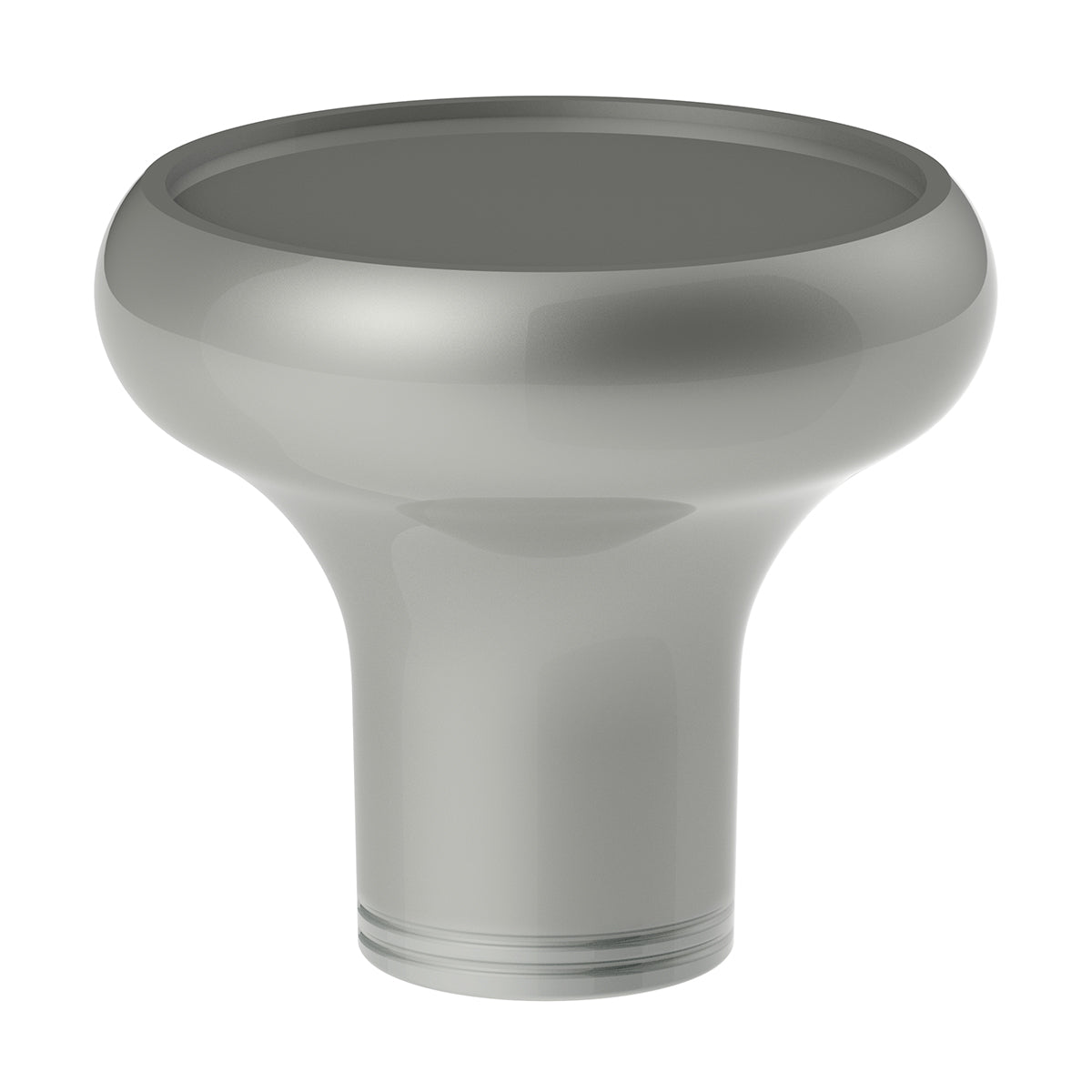 Deluxe Aluminum Screw-On Air Valve Knob With Multi-Color Glossy Tractor Sticker - Liquid Silver