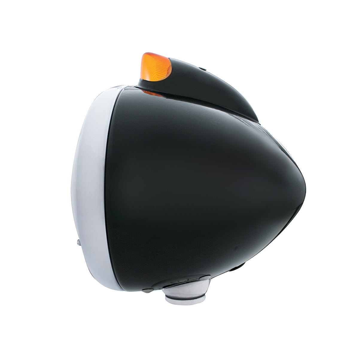 Black Guide 682-C Headlight H4 With 34 Amber LED & Original Style LED Signal-Amber Lens