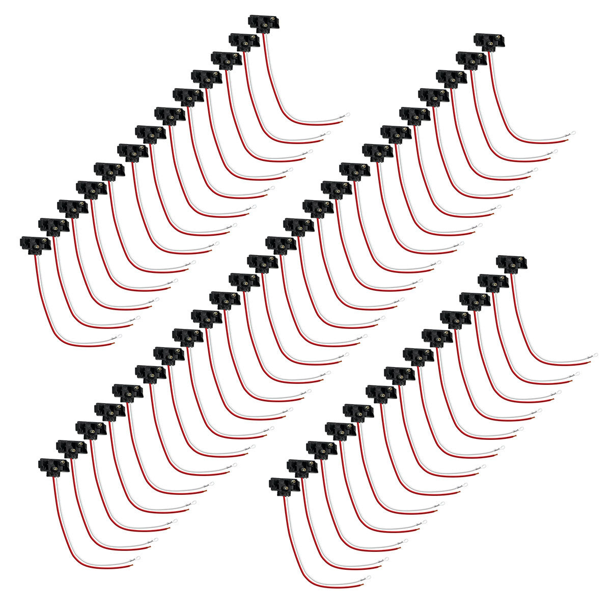 2 Wire Pigtail With 2 Prong Right Angle Plug - 12" Lead (50-Pack)