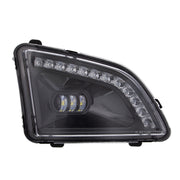 18 LED Black Projector Fog Light With Position Light For 2018-2024 Volvo VNL - Passenger/Right