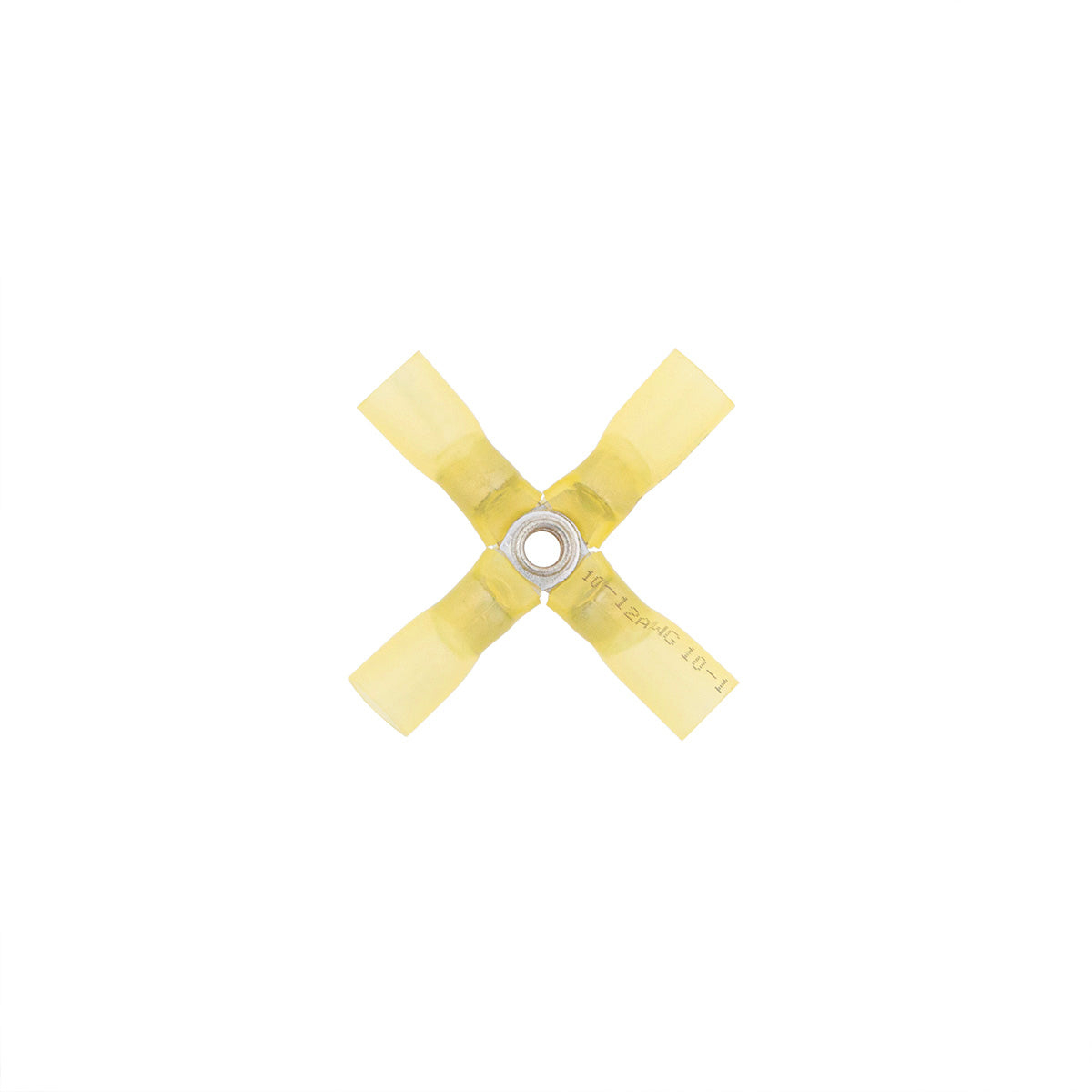 12-10 AWG 4-Way (X) CS Heat Shrink Connector - Yellow (5-Pack)