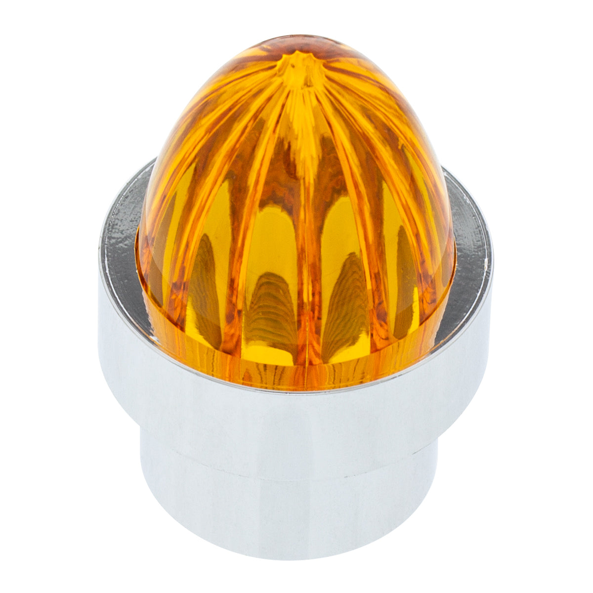 Watermelon Lens Bumper Guide Top With Chrome Base - Amber (2-Pack)