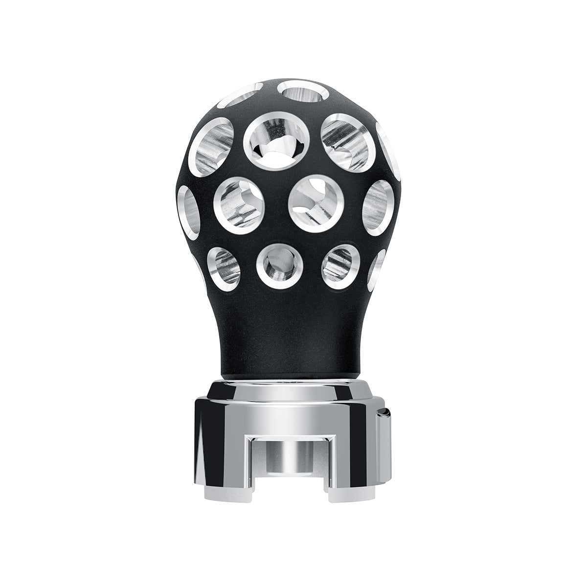 Thread-On Matte Black Phoenix Style Ball Gearshift Knob With LED 13/15/18 Speed Adapter-Red LED