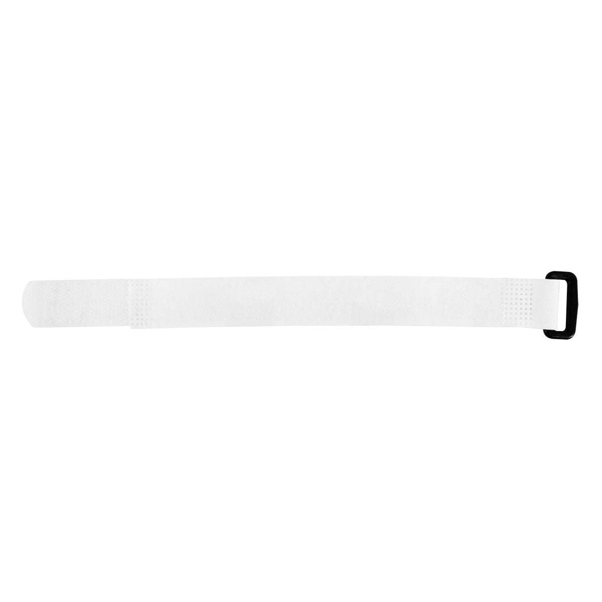 8" x 3/4"  White Hook & Loop Velcro Strip-Tie Fasteners with Buckle (8-Pack)