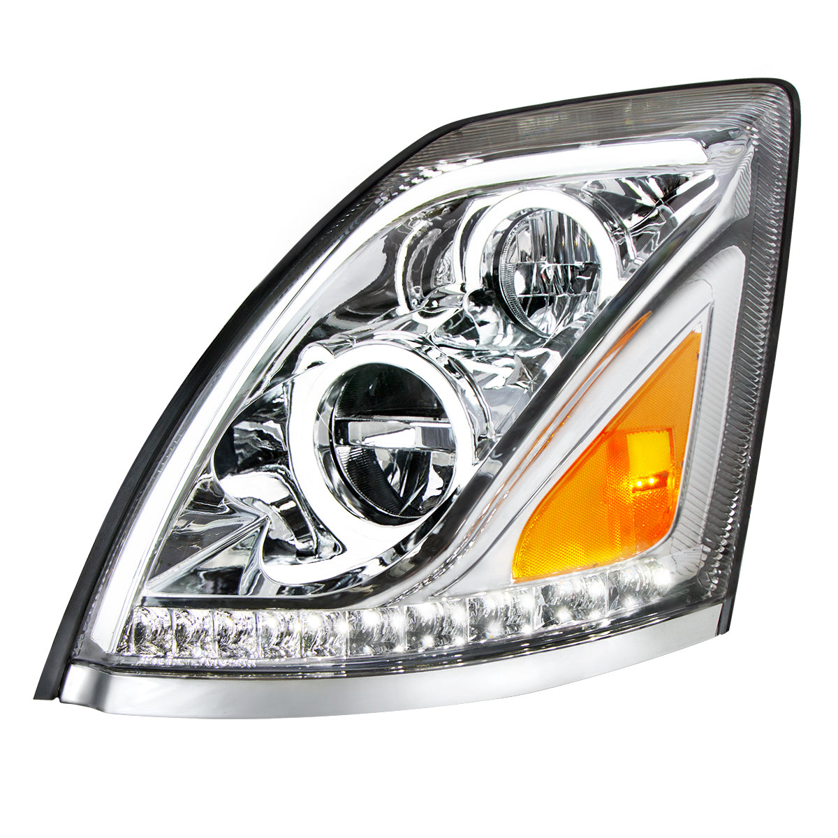 Chrome LED Headlight for 2003-2017 Volvo VN/VNL - Driver