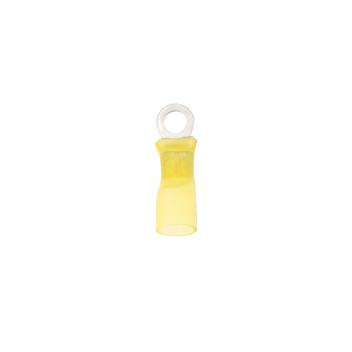 12-10 AWG #10 Stud CS Heat Shrink Ring Terminal - Yellow (4-Pack)
