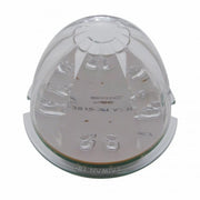 SS Front Air Cleaner Brkt With 12X 17 Amber LED Hi/Lo Watermelon Lights & SS Bezels For Peterbilt-Clear Lens