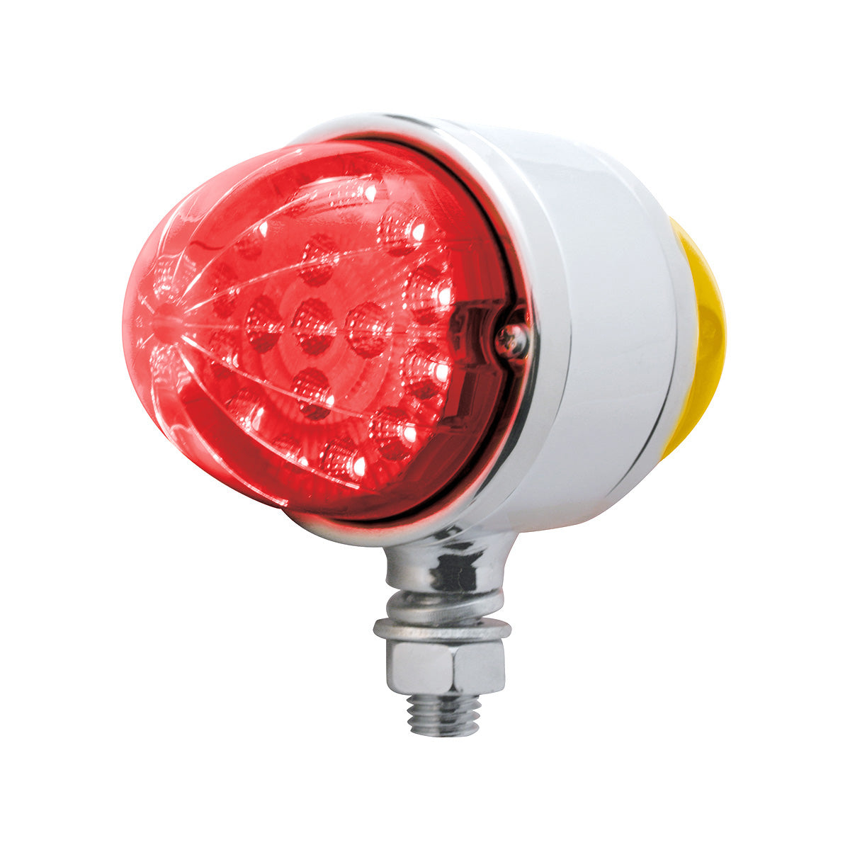 17 LED Dual Function Reflector Double Face Light - Amber & Red LED/Amber & Red Lens