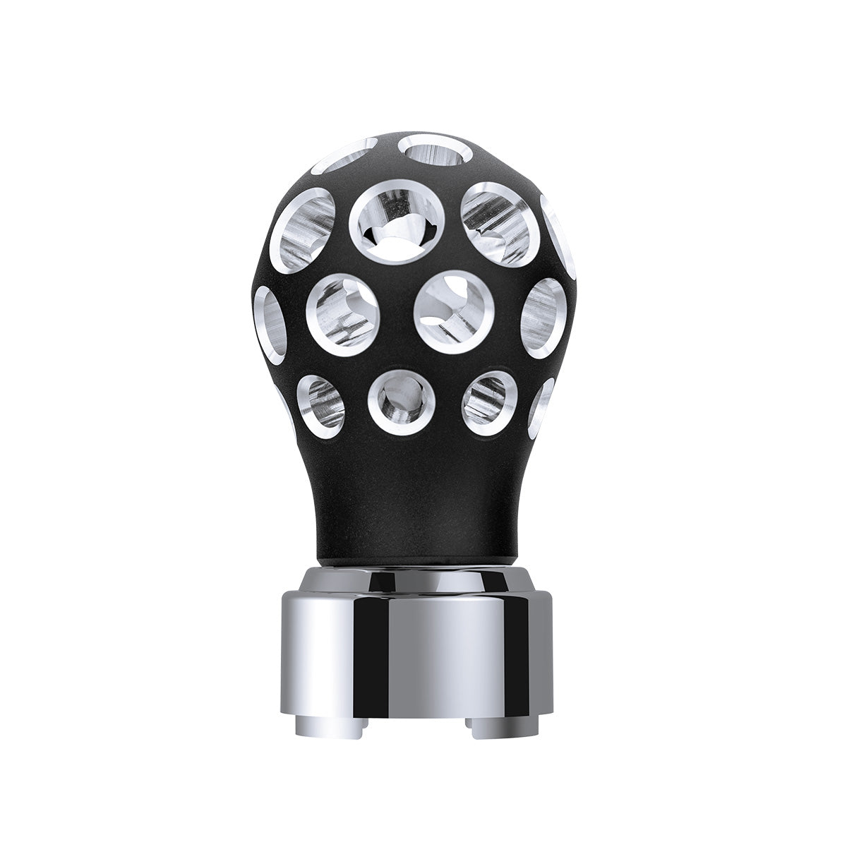 Thread-On Matte Black Phoenix Style Ball Gearshift Knob With LED 9/10 Speed Adapter-Green LED
