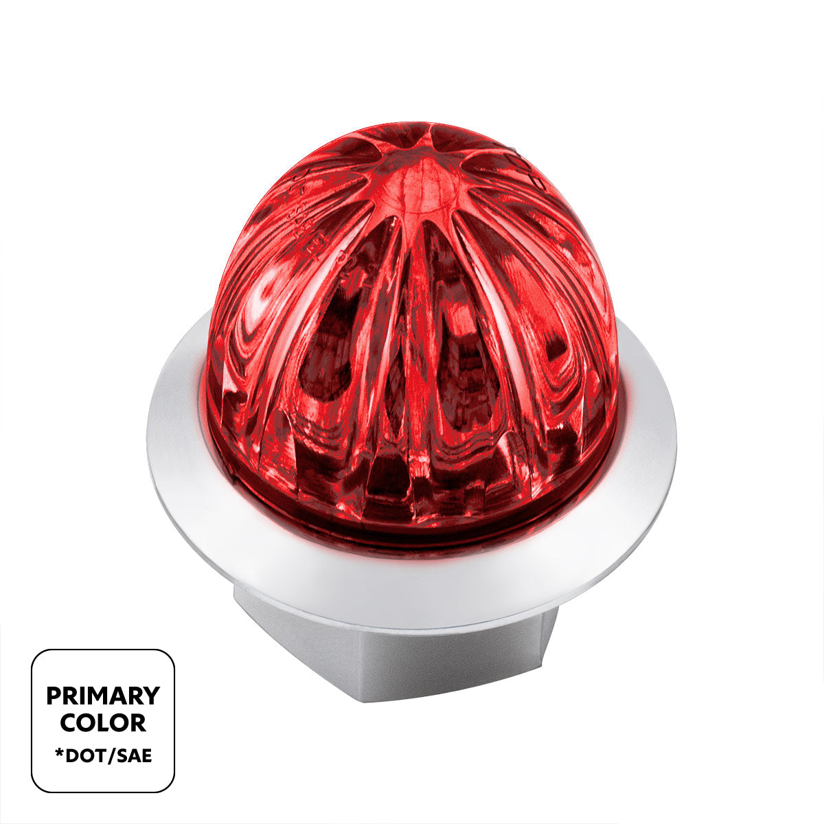 4 LED 1-1/8" Watermelon Double Fury Light With Clear Lens (Clearance/Marker) - Red & Blue LED