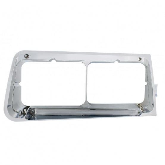 24 LED Headlight Bezel With GloLight For 1989-2009 Freightliner FLD - Passenger - Clear Lens