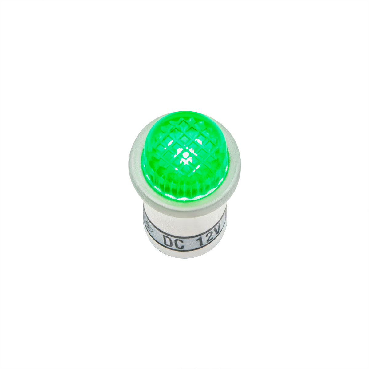 16 Amp 12V Green Warning Light w/ 1/2" Panel Mount and Leads, 1 Pc.