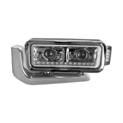 High Power LED Chrome Projection Headlight Assembly With Mounting Arm & Turn Signal - Driver