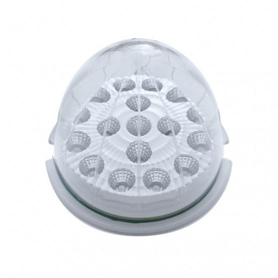 Fog Light Cover With Amber LED Clear Style Reflector Light & Visor For 2007-17 KW T660- Driver -Clear Lens