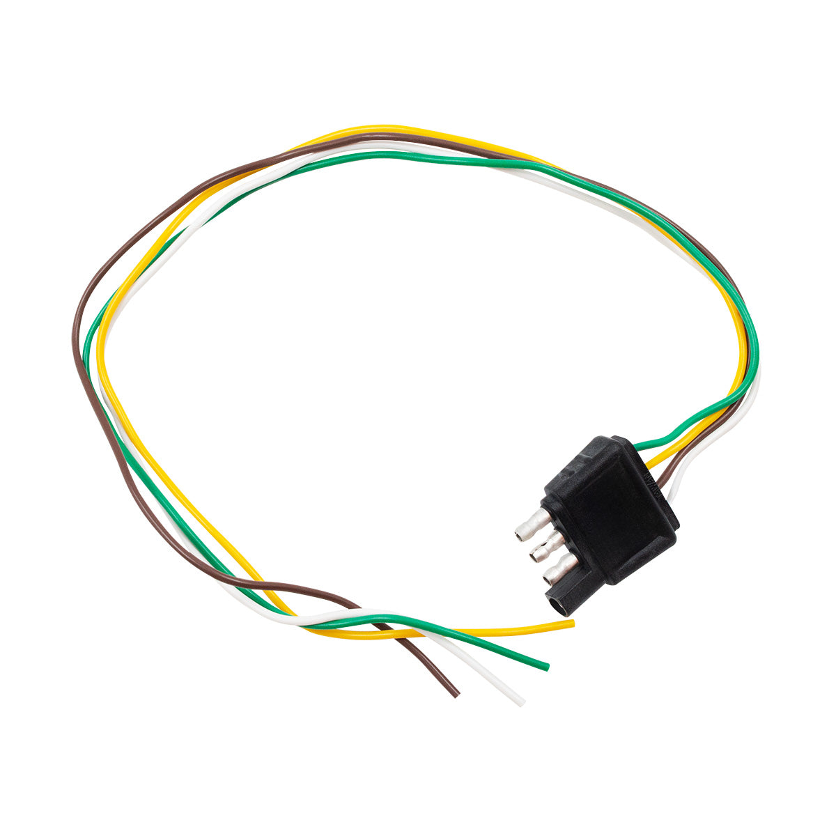 4-Way Flat Molded Male Trailer Connector w/ Polarized Plugs, 1 Pc.