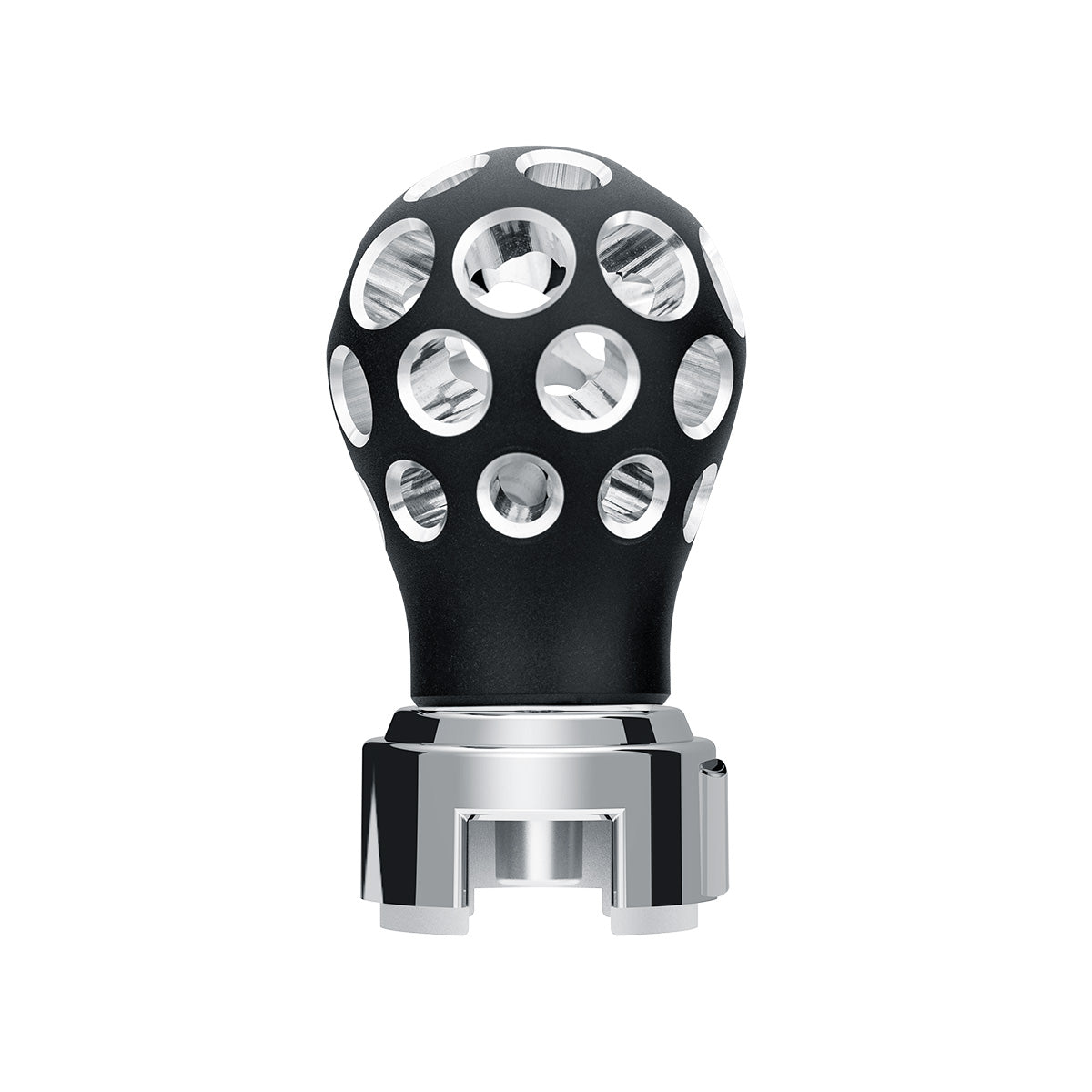 Thread-On Matte Black Phoenix Style Ball Gearshift Knob With LED 13/15/18 Speed Adapter-Purple LED