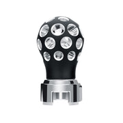 Thread-On Matte Black Phoenix Style Ball Gearshift Knob With LED 13/15/18 Speed Adapter-Purple LED