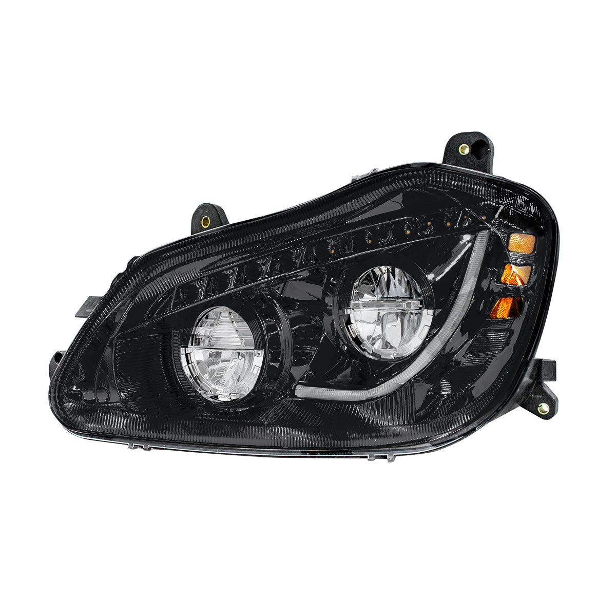 High Power 45 LED Blackout Headlight With Sequential Turn Signal For 2013-2021 Kenworth T680-Driver