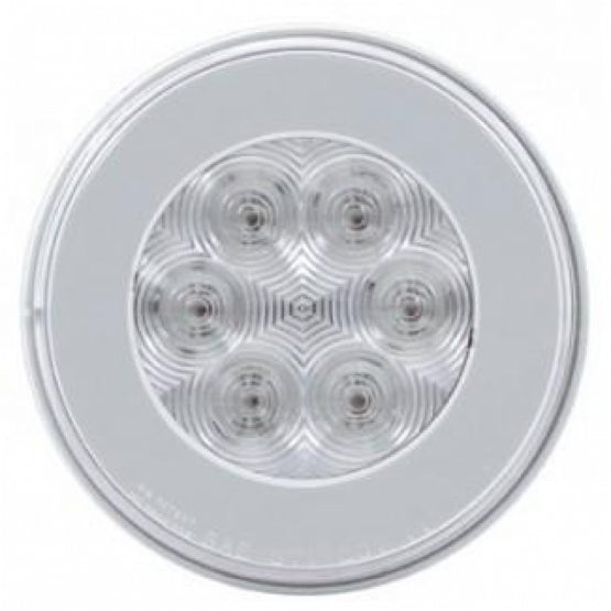 2.5" Bolt Pattern SS Spring Loaded Bar With 6X 21 LED 4" GloLight -Red LED/Clear Lens (Pair)