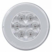 2.5" Bolt Pattern SS Spring Loaded Bar With 6X 21 LED 4" GloLight -Red LED/Clear Lens (Pair)