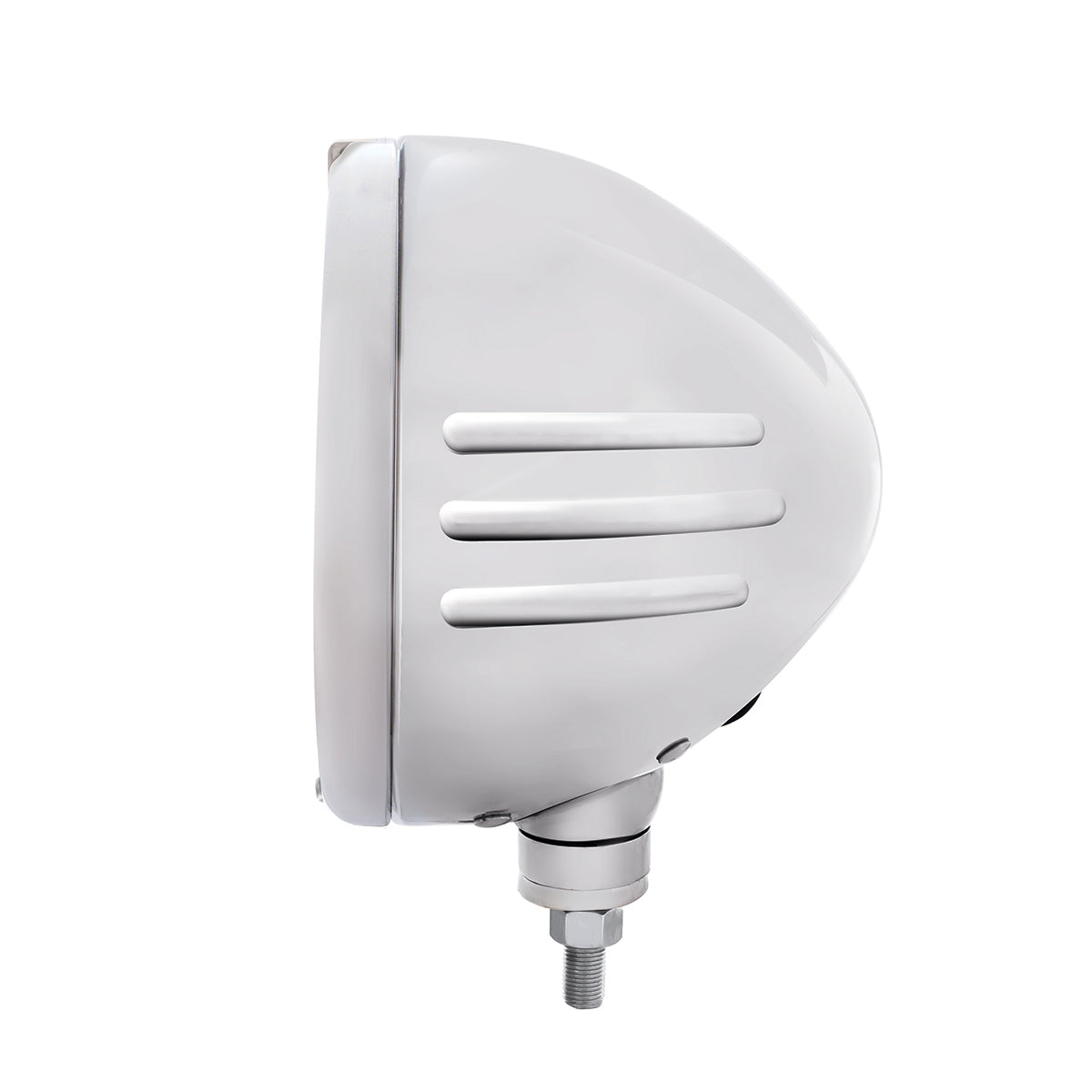 Stainless Steel Classic Embossed Stripe Headlight Crystal H4 & Dual Mode LED Signal-Clear Lens
