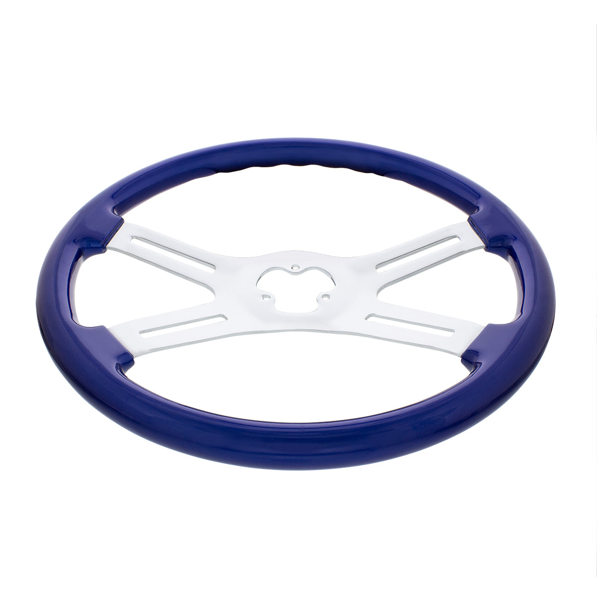 18" Candy Color 4 Spoke Steering Wheel - Indigo Blue