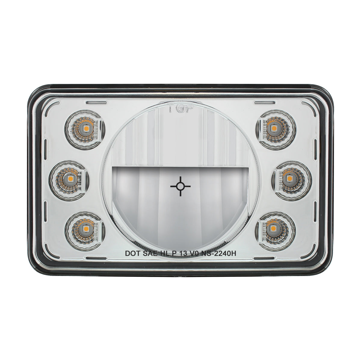 ULTRALIT - 4" X 6" LED Headlight With Dual Function 6 Amber LED Position Lights - High Beam