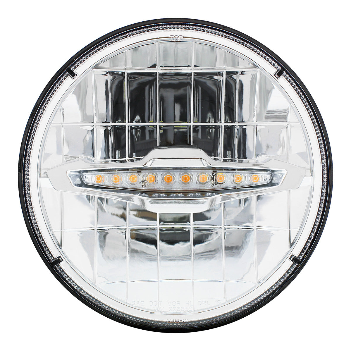 ULTRALIT - 3 High Power LED 7" Headlight With 10 Amber LED Position Light