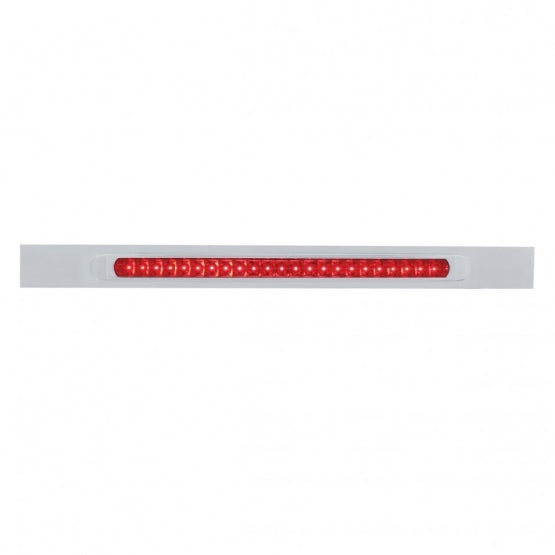 Chrome Top Mud Flap Plate With 23 SMD LED Light Bar & Bezel - Red LED/Red Lens (Each)
