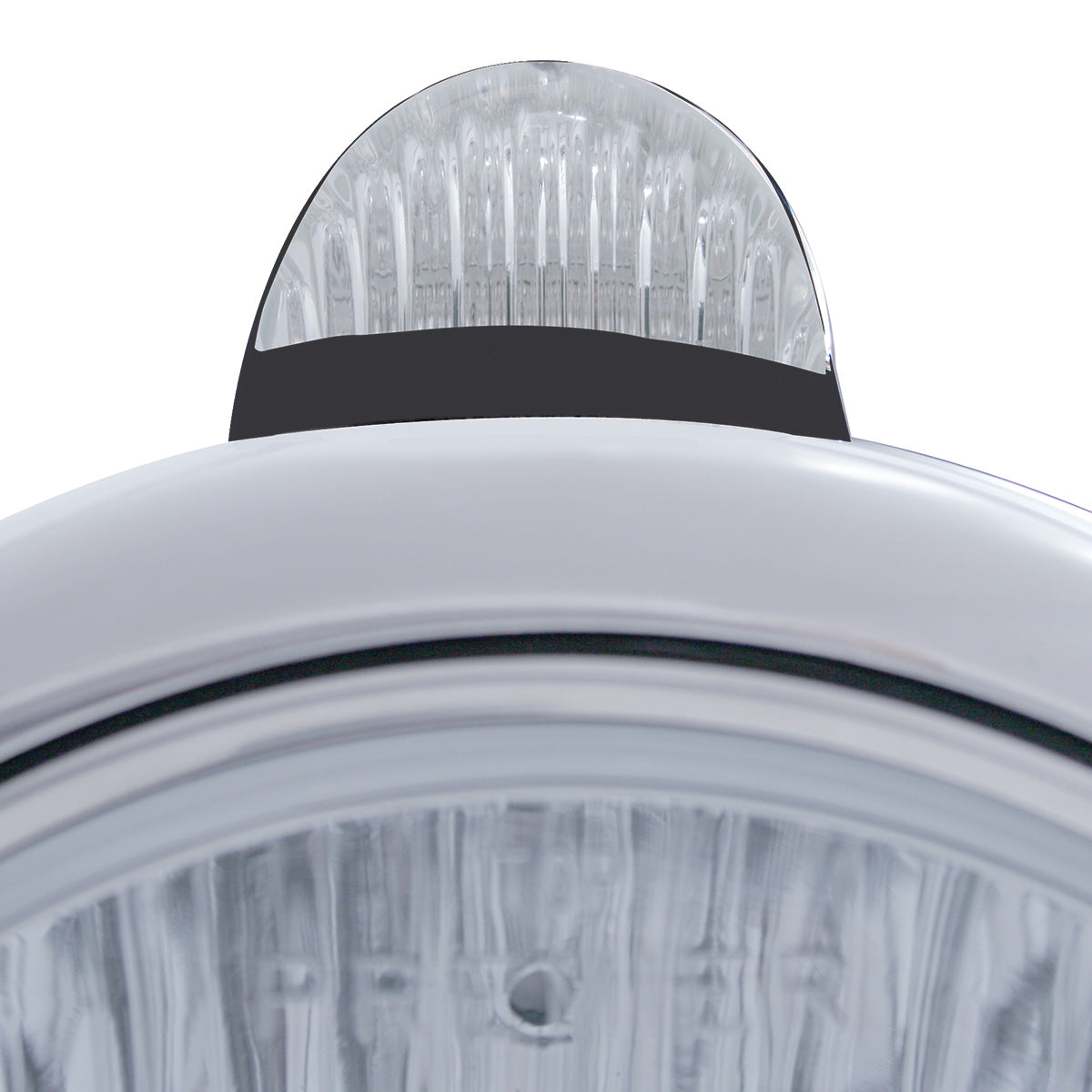 Black Guide 682-C Headlight H4 With White LED & Dual Mode LED Signal - Clear Lens
