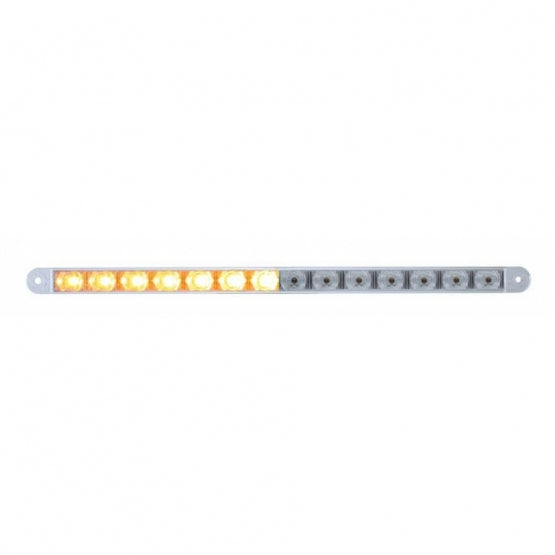 14 LED 12" Auxiliary Warning Light Bar Only - Amber LED/Clear Lens (Bulk)