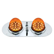 304 SS Above Door Dome Light Kit With 2 X 17 LED Double Fury Watermelon For KW & PB Trucks-Amber & Green LED