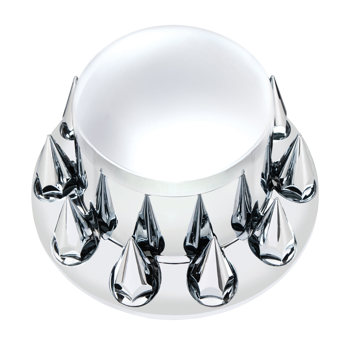 Dome Rear Axle Cover With 33mm Spike Thread-On Nut Covers - Chrome