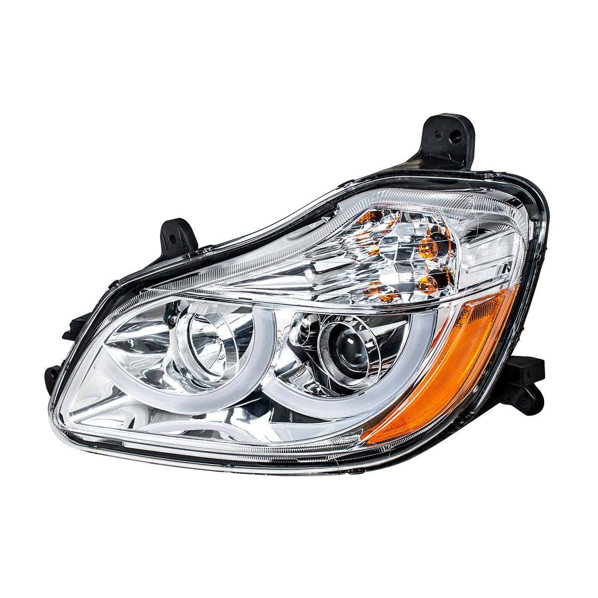 Chrome Projection Headlight With LED Position Light For 2013-2021 Kenworth T680 - Driver