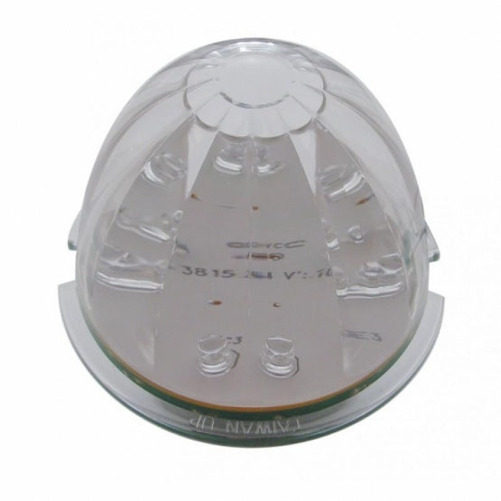 Fog Light Cover With Amber LED Hi/Lo Watermelon Light & Visor For 2007-17 KW T660- Driver -Clear Lens