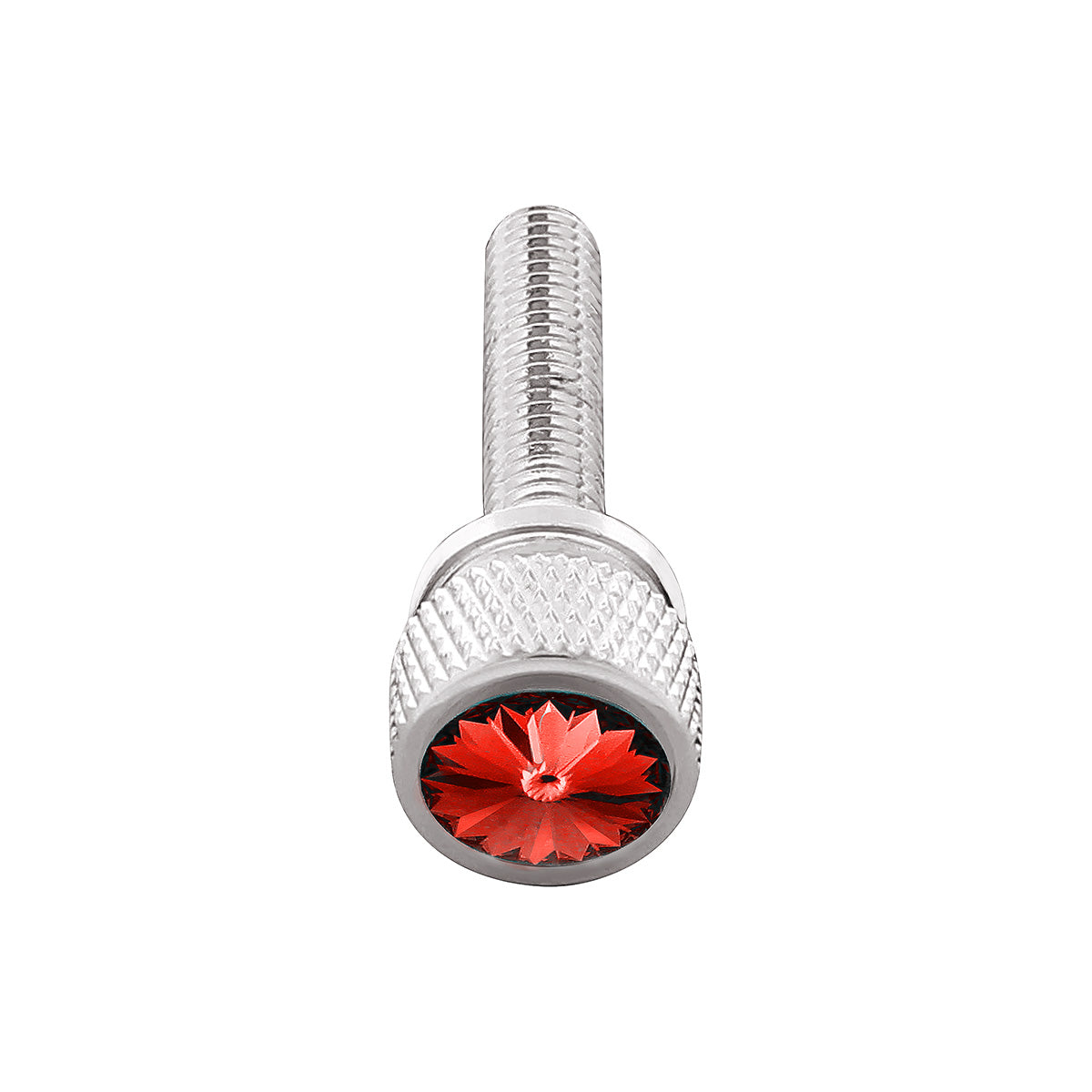 1-3/16" Long M6-1.0 Dash Screw With Crystal For Kenworth - Red Crystal(12-Pack)