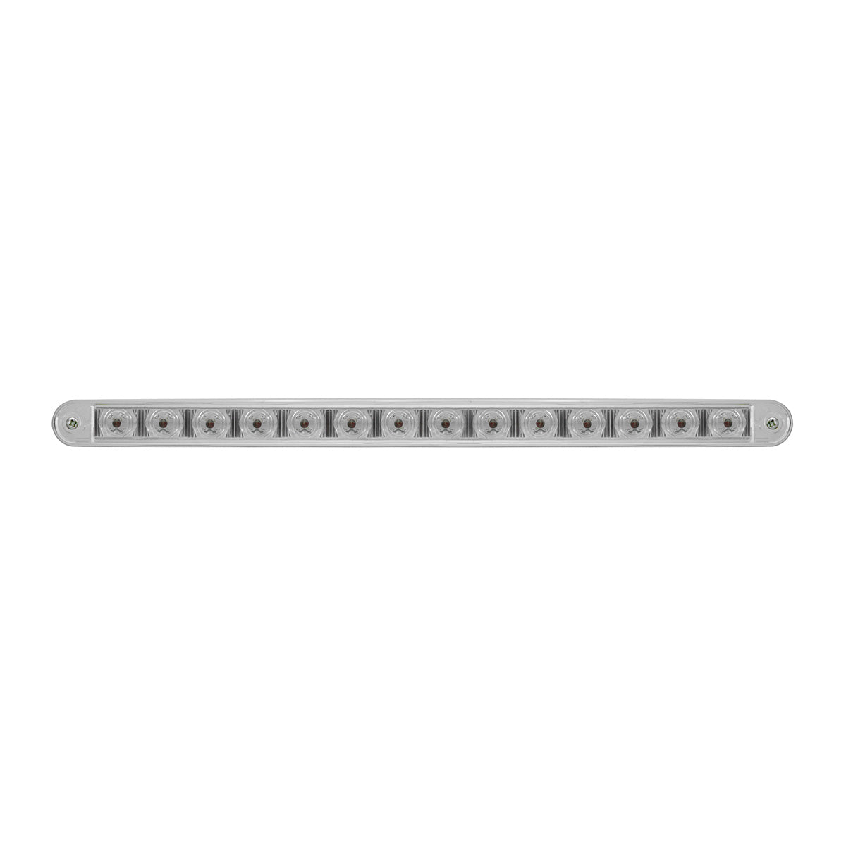 14 LED 12" Auxiliary Warning Light Bar With Bezel - Amber LED/Clear Lens