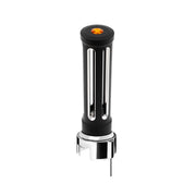 Thread-On Matte Black Sonoma Style Gearshift Knob With LED 13/15/18 Speed Adapter-Amber Crystal/Amber LED
