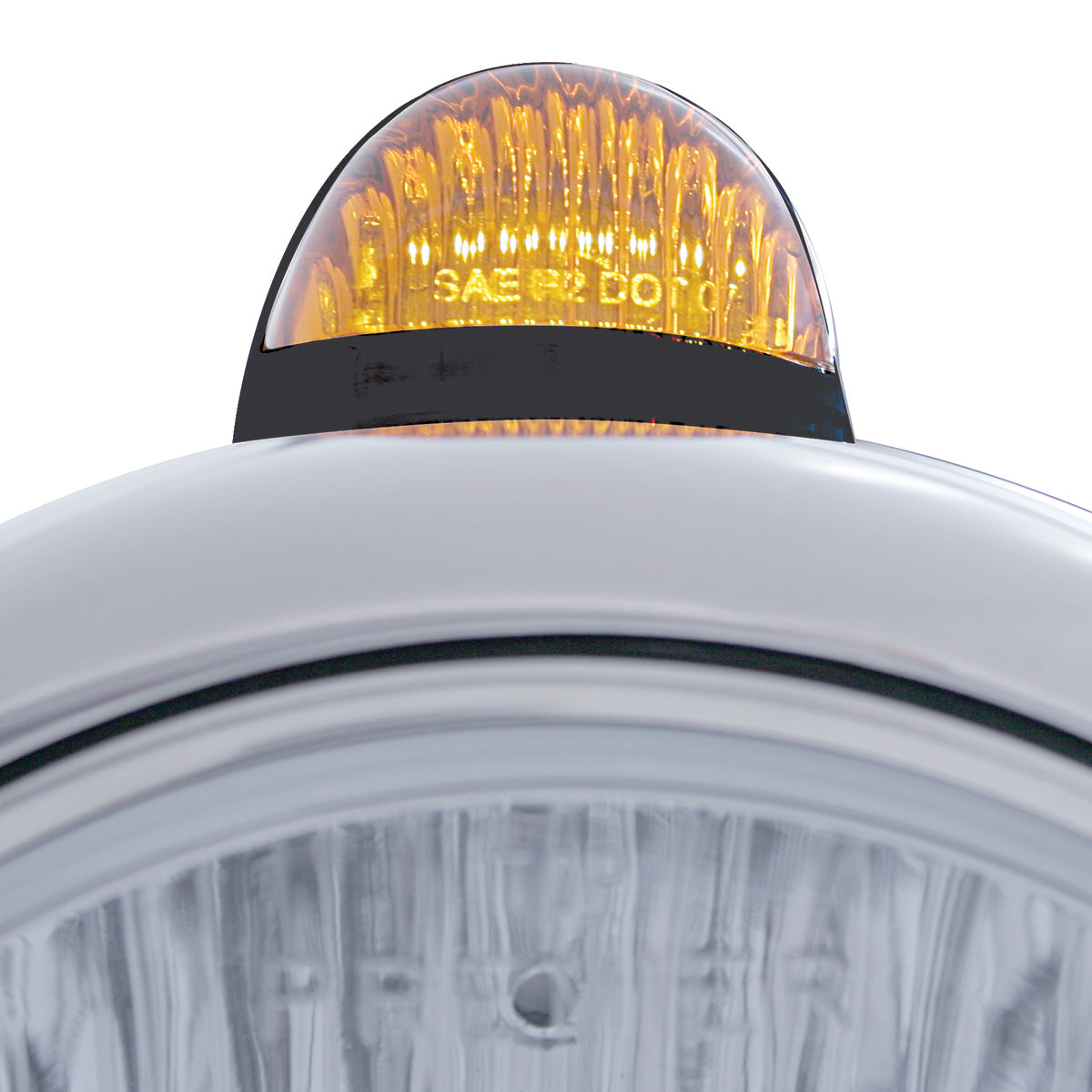 Black Guide 682-C Headlight Crystal H4 & Dual Mode LED Signal - Amber Lens
