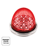 17 LED Watermelon Double Fury Light Flush Mount Kit With Low Profile SS Bezel - Red & White LED/Clear Lens