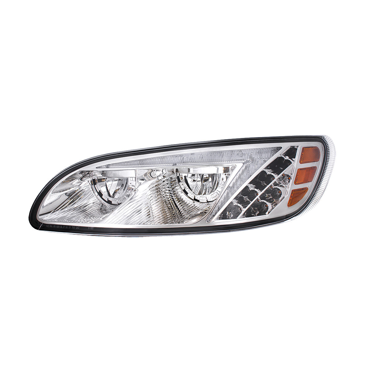 Chrome LED Headlight With Color Changing Position Light Bar For Peterbilt 386 (2005-2015) & 387 (1999-2010) - Driver