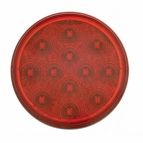 3-3/4" Bolt Pattern Deluxe SS Spring Loaded Bar W/6X 12 LED 4" Light & Visors -Red LED & Lens (Pair)
